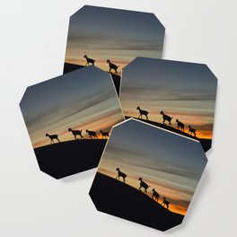 Africa sunset with goats Coaster