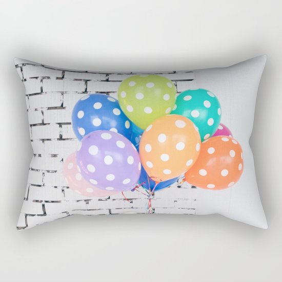 Balloon blue orange yellow green Rectangular Pillow