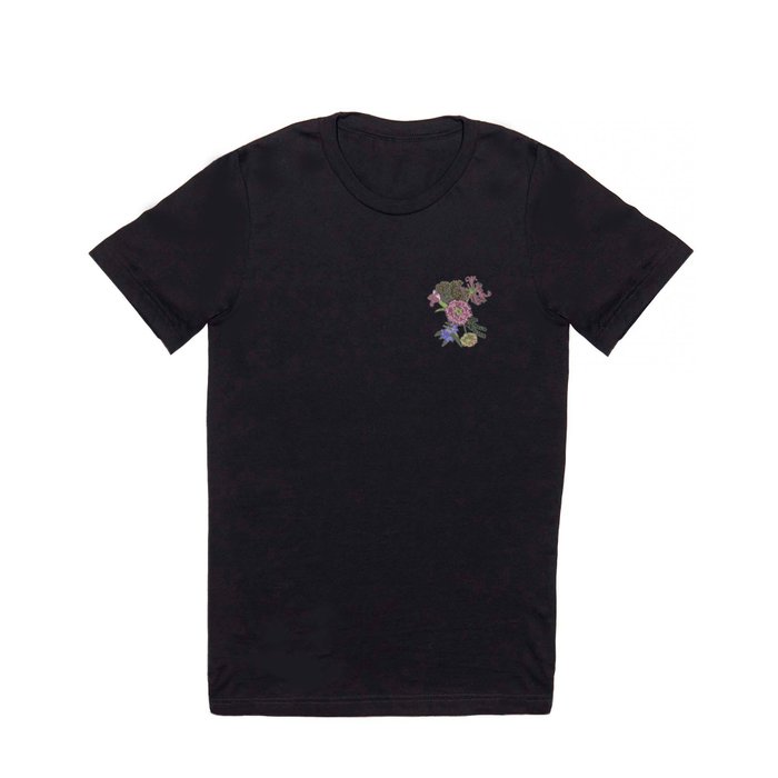 Beaded embroidery summer bouquet T Shirt