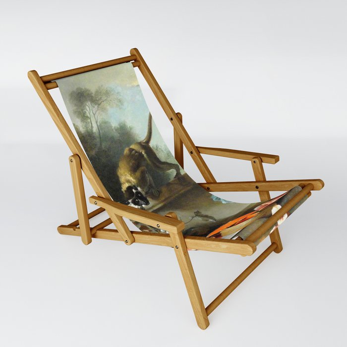 Still life is wonderful with monkey-fruits-flowers Sling Chair