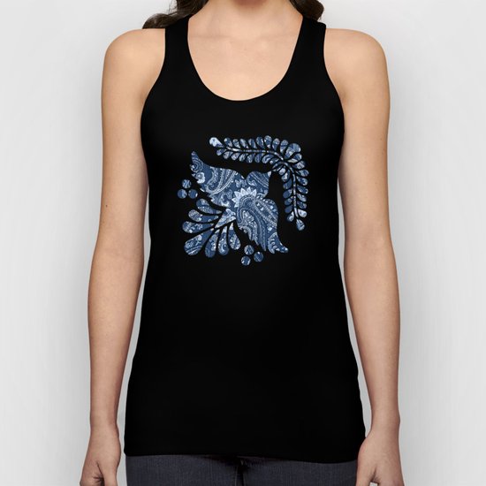 Blue indigo paisley Unisex Tank Top