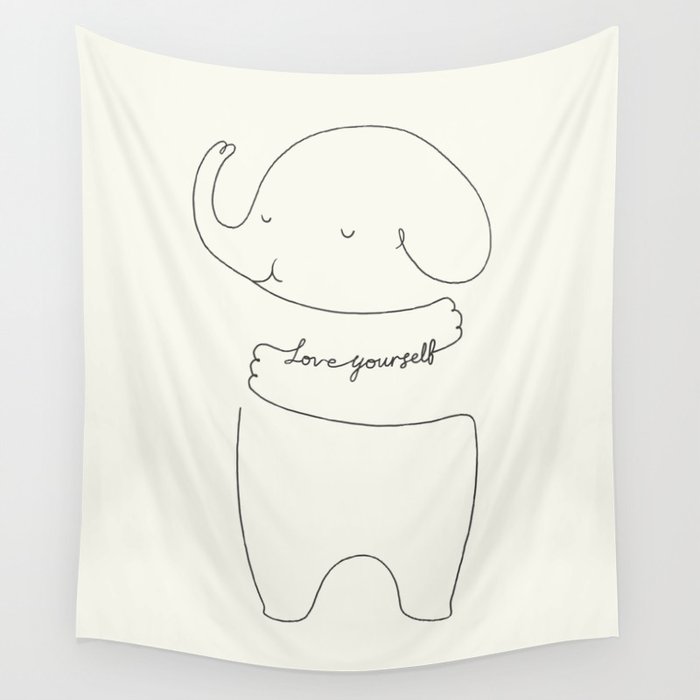 Love Yourself Ele Wall Tapestry by ilovedoodle | Society6