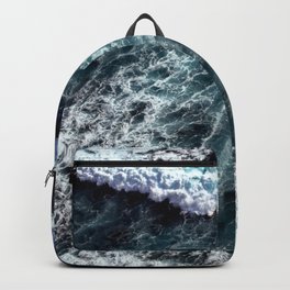 Dark Blue Sea Waves  Backpack | Surfing, Deep, Offshore, Digital, Color, Light, Black, Florida, Foam, Blue 