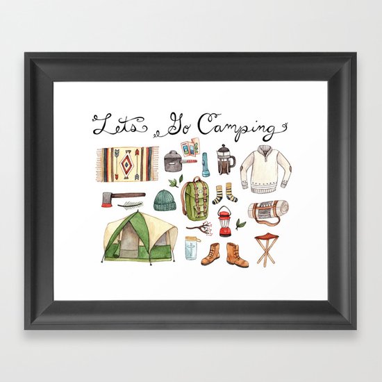 Let's Go Camping Framed Art Print