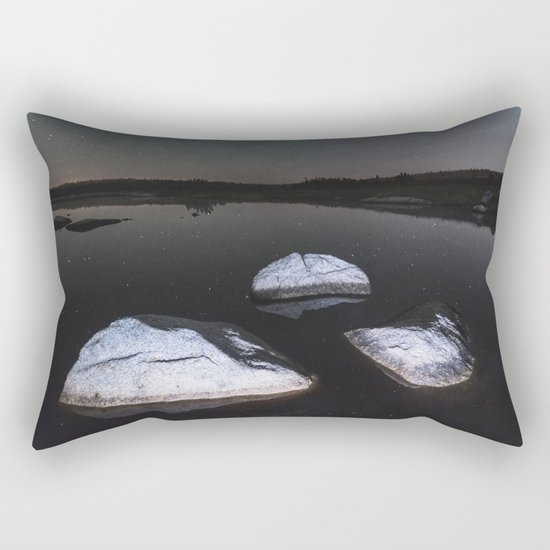 Boulders in Black Rectangular Pillow
