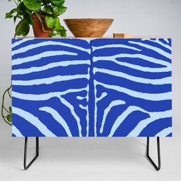 Zebra Wild Animal Print 270 Blue Credenza