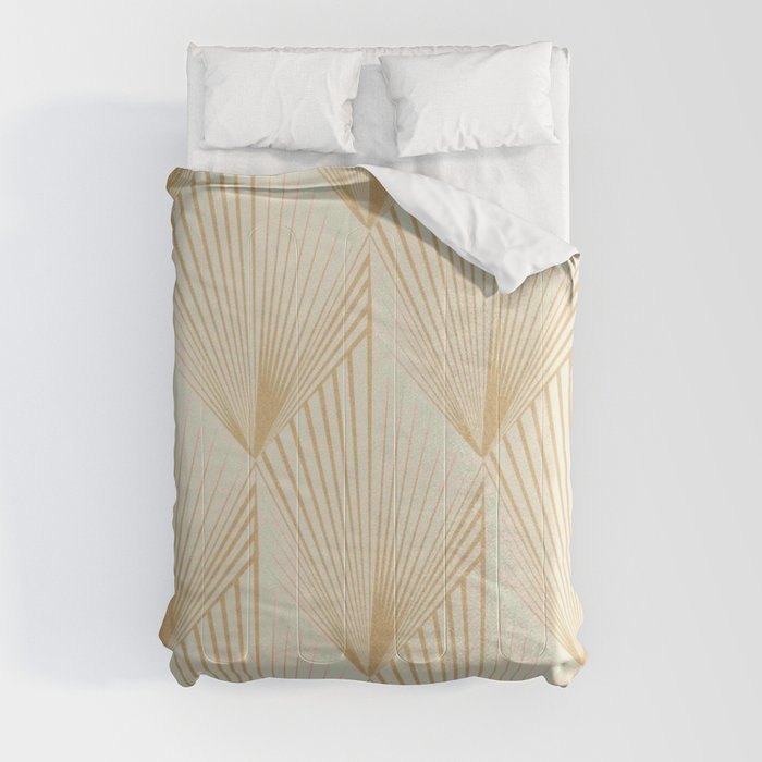 art deco golden pattern Comforter