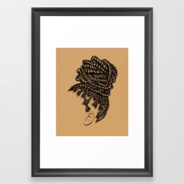 Crown: Box Braid Bun Framed Art Print