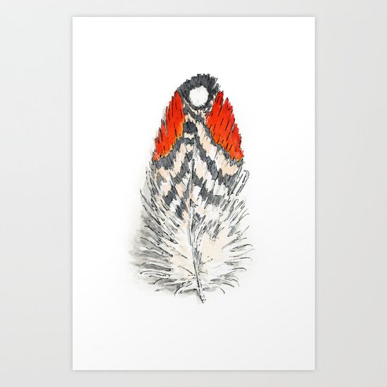 Red Feather -01 Art Print