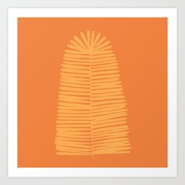 Palm Fan in Tangerine Art Print
