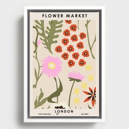 Flower Market. London Framed Canvas