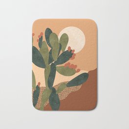 Prickly Pear Cactus Bath Mat | Desert, Sand, Pattern, Sun, Landscape, Polka, Moon, Succulent, Mountains, Cacti 