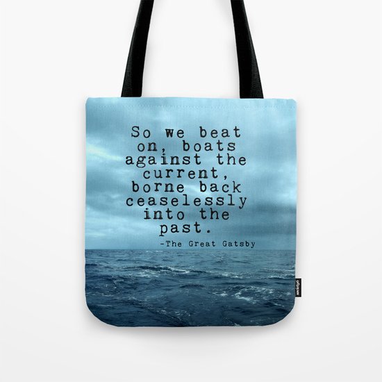 So we beat on - Gatsby quote on the dark ocean Tote Bag