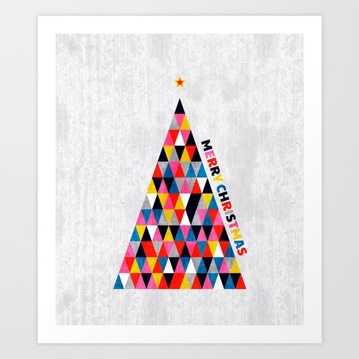 Minimalistic christmas tree Art Print