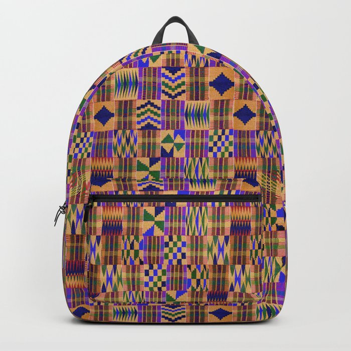 Kente Cloth Anzac Yellow Persian Blue Backpack