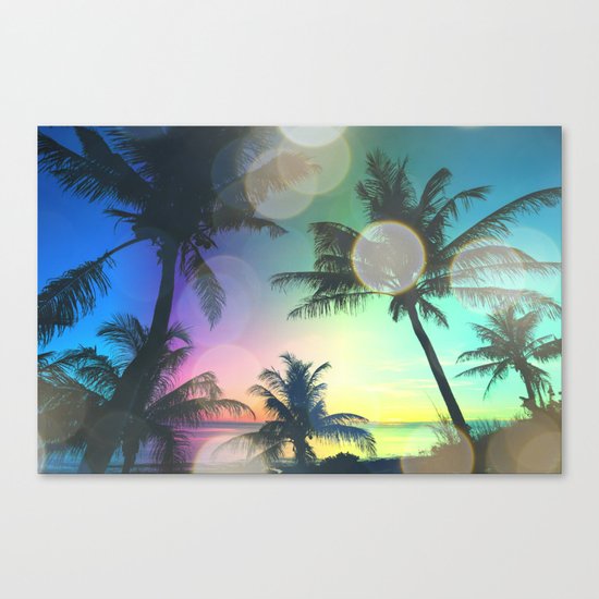Summer Dreams : Pastel Palm Trees Canvas Print