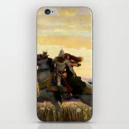 “Sir Lancelot Rides Away with Guinevere” by NC Wyeth iPhone Skin