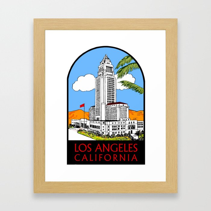Los Angeles city hall Framed Art Print
