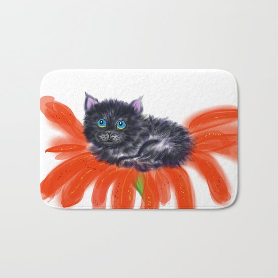 Spookie in the Flower #1 Bath Mat