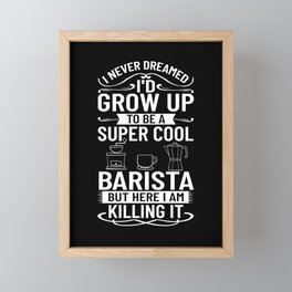Barista Coffee Machine Coffeemaker Espresso Milk Framed Mini Art Print