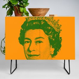 Queen Elizabeth Orange and Green Credenza