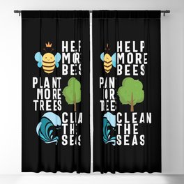 Help Bees Plant Trees Clean Seas Blackout Curtain