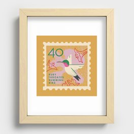 Hummingbird Postage Stamp Recessed Framed Print