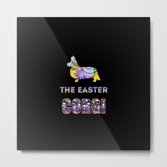 Corgi gifts | Easter gifts | Easter decorations | Easter Bunny | Spring decor Metal Print