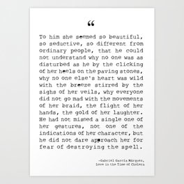 Gabriel Garcia Marquez - Love in the Time of Cholera Art Print