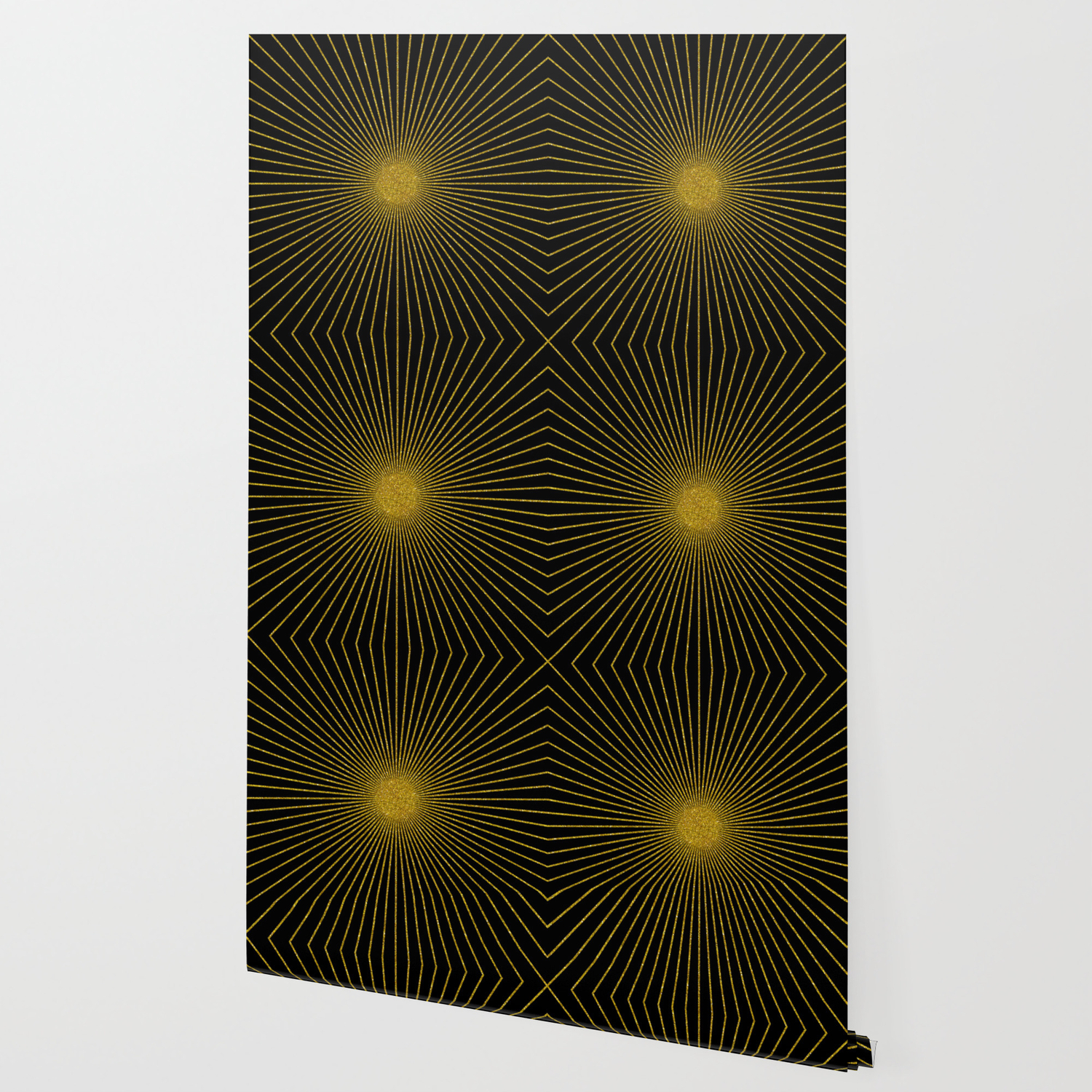 Black And Gold Glitter Sun Rays Gold Glitter Abstract Geometry