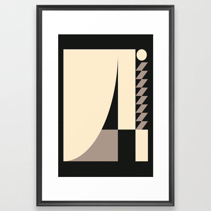 Geometric in greyscale 04 Framed Art Print