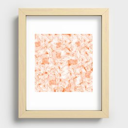 orange tropical leaves pattern Recessed Framed Print