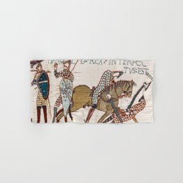 Battle of Hastings- Bayeux Tapestry King Harold Is Killed Arrow In Eye Hand & Bath Towel