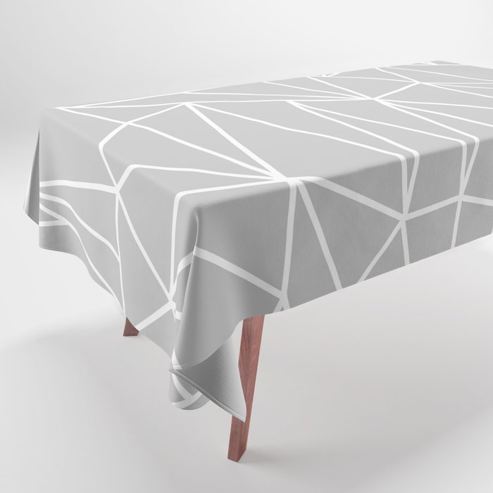 Geometric Cobweb (White & Gray Pattern) Tablecloth
