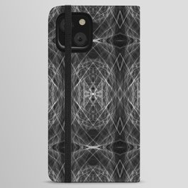 Liquid Light Series 7 ~ Grey Abstract Fractal Pattern iPhone Wallet Case