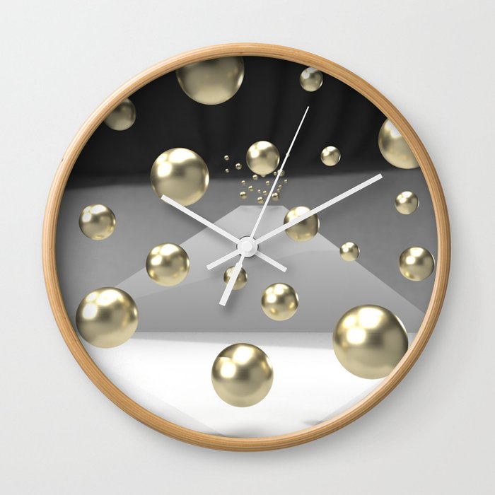 Abstract 3d balck and gold design Wall Clock