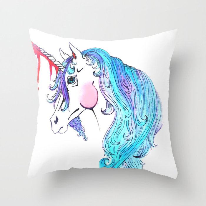 Cabin In the Woods Unicorn Throw Pillow