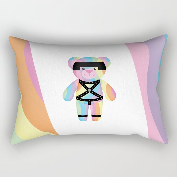 Classic Rainbow Bondage Bear Full Rectangular Pillow