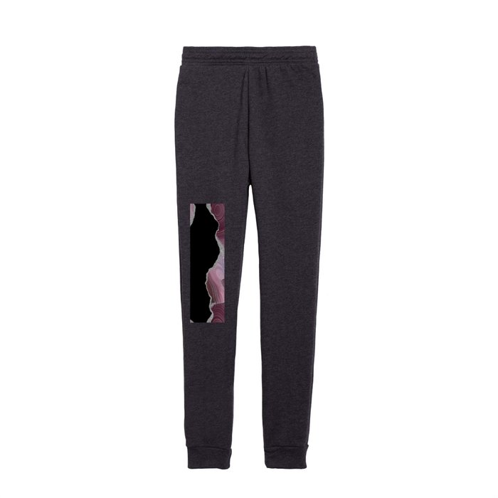 Mauve & Silver Agate Texture 01 Kids Joggers