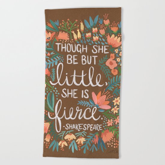 Little & Fierce on Kraft Beach Towel