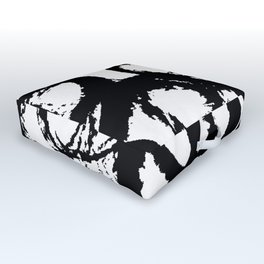 Dance Black and White Outdoor Floor Cushion