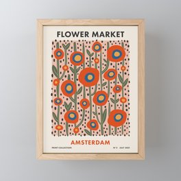 Flower Market Amsterdam, Abstract Modern Floral Print Framed Mini Art Print