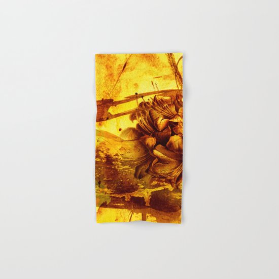 golden flower Hand & Bath Towel