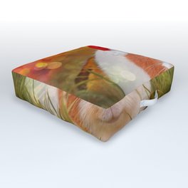 Cute Christmas Guinea Pig Outdoor Floor Cushion | Sweet, Unique, Guineapig, Lovely, Cute, Redhat, Christmas, Adorable, Festive, Gift 