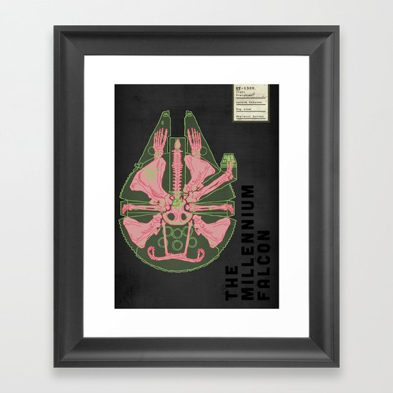Spaceship Skeletal Survey: The Millennium Falcon Framed Art Print