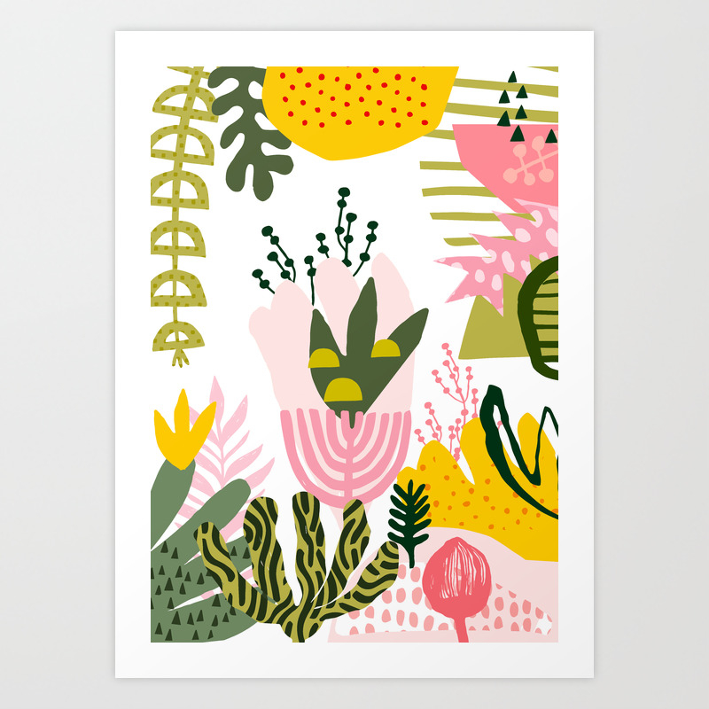 Flower Composition Jungle Boogie Floral Mess Abstract Plants
