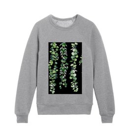 Eucalyptus Sur Fond Noir Kids Crewneck