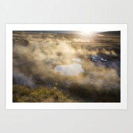 Morning Hot Springs Art Print | California, Digital, Wanderlust, Sunrise, Mountains, Travel, Naturephotography, Water, Sunlight, Northerncalifornia 