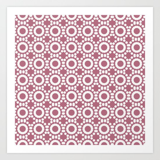 Round and Round Dusty Rose Art Print