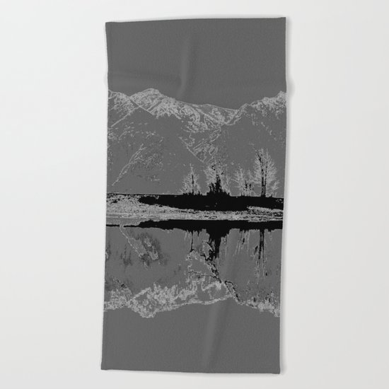 Knik River Mts. Pop Art - 3 Beach Towel